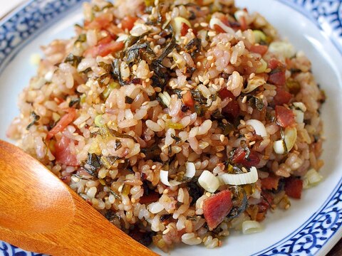 雑穀ご飯で作る高菜チャーハン